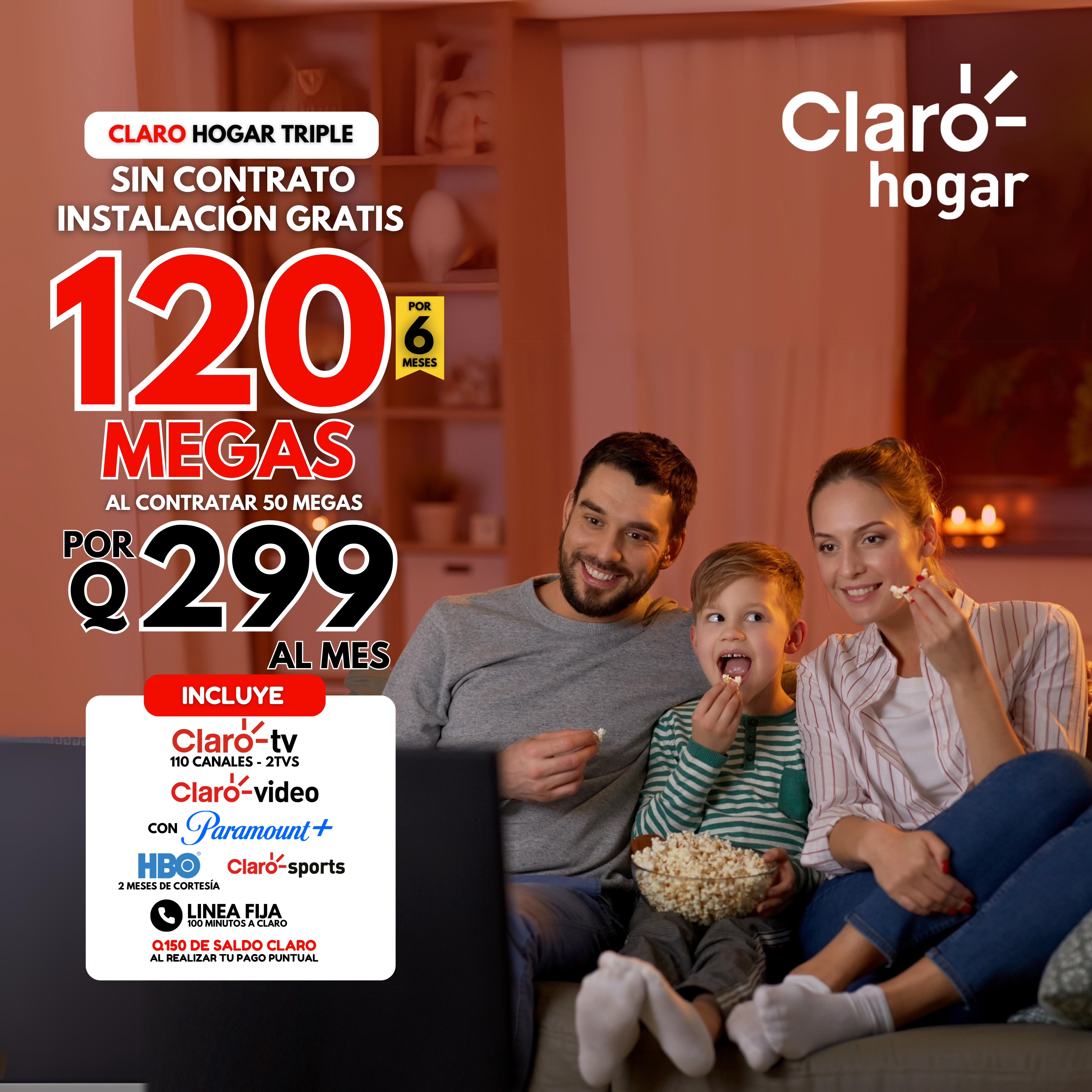 Claro Hogar Triple 50 Mbps